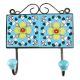 Turquoise Lime Floral Ceramic Tiles HooK